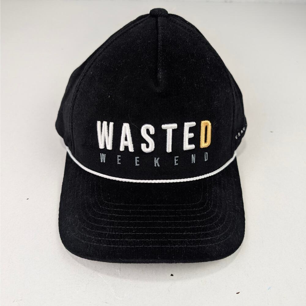 Travis Mathew Adult Beer Happy "Wasted Weekend" Black Pincord Hat